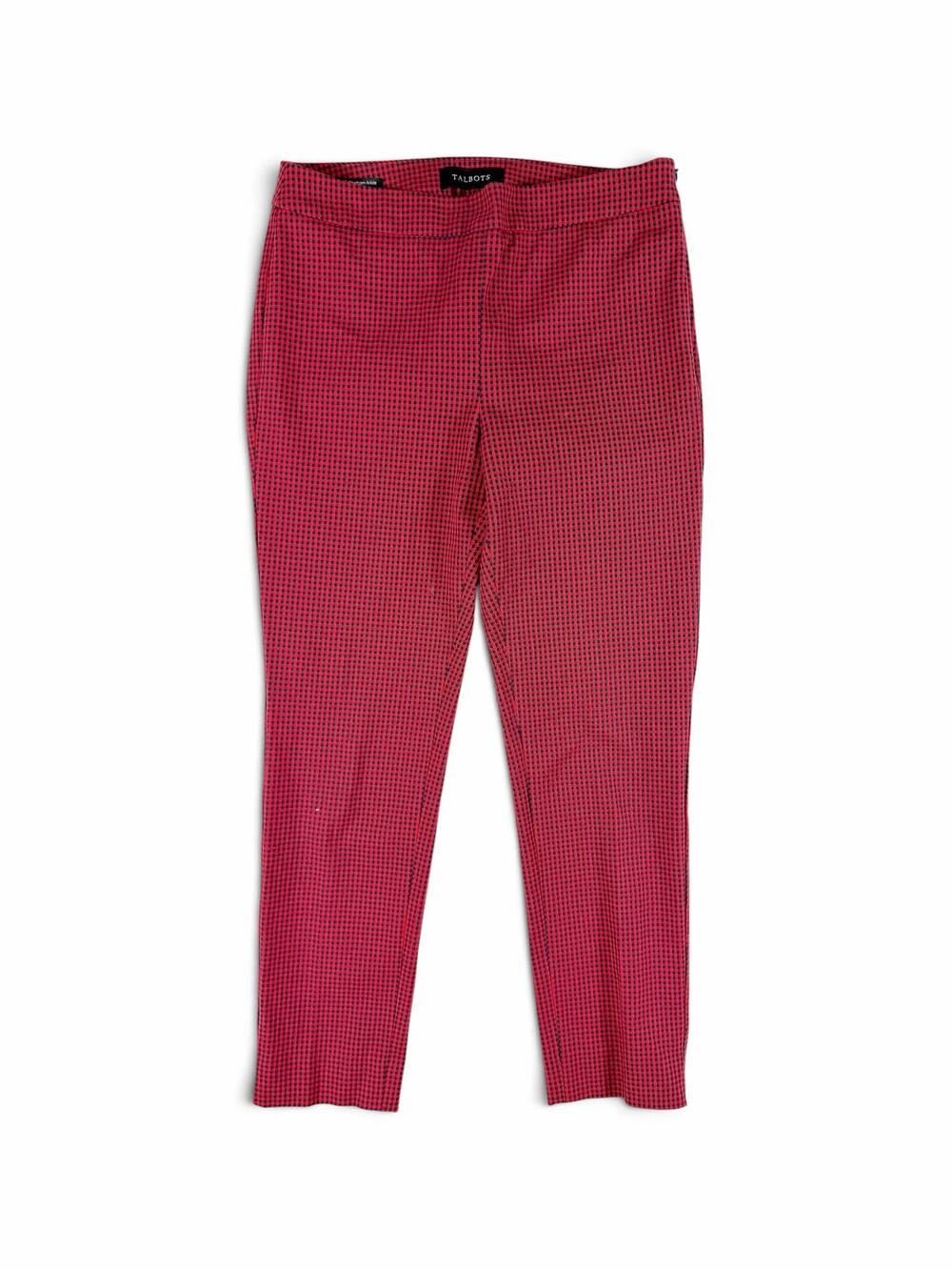 Talbots Chatham Ankle Women’s Gingham Slim Pants Red Black Size 2P 2 petite